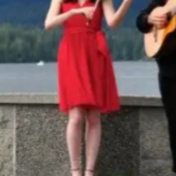 Red Tulle Party Dress, Size 2 - Picture 2 of 2